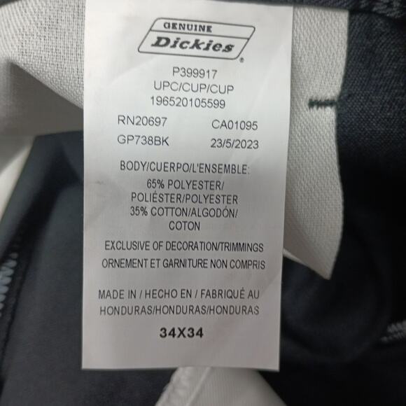 Dickies Loose Fit Double Knee Work Pants Men's 34x34 Black Straight Leg - Picture 5 of 7